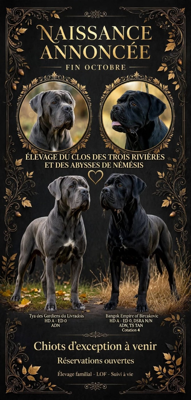 Du Clos des Trois Rivières - Gestation confirmé